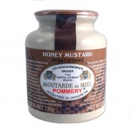 French Whole Grain Mustard with Honey in a Crock - Moutarde de Meaux - 8.8oz